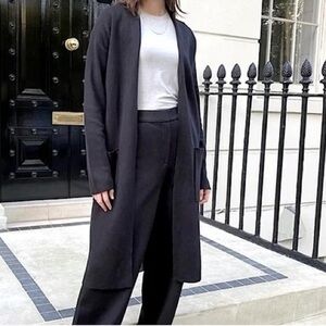 Babaton By Aritzia Lance Open Cardigan - Dark Gray - Wool Blend